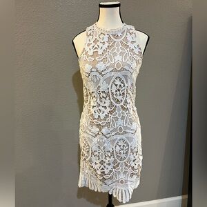 VICI Elegant White Lace Dress